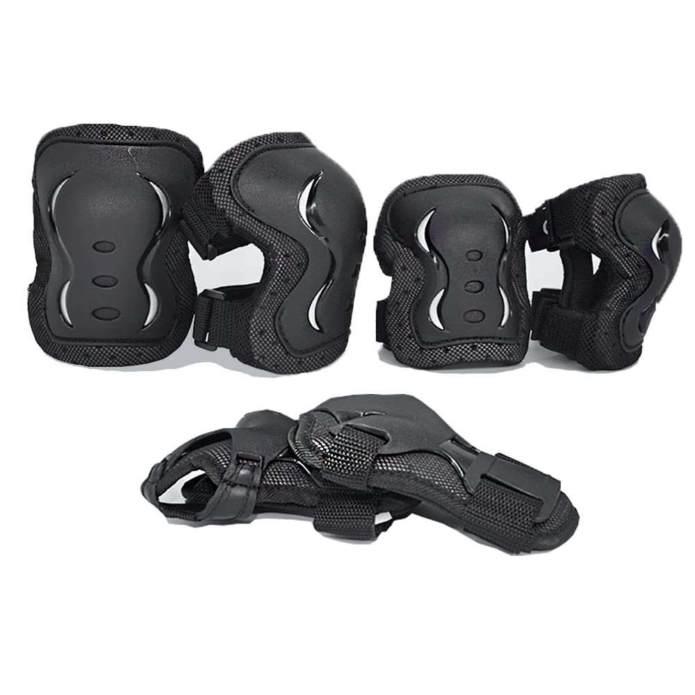 Q.LAEN 3 in 1 Durable Knee Pads Elbow Pads with Wrist Guards Sports Protective Gear Set for Rollerblading Skateboard Cycling Skating (M)