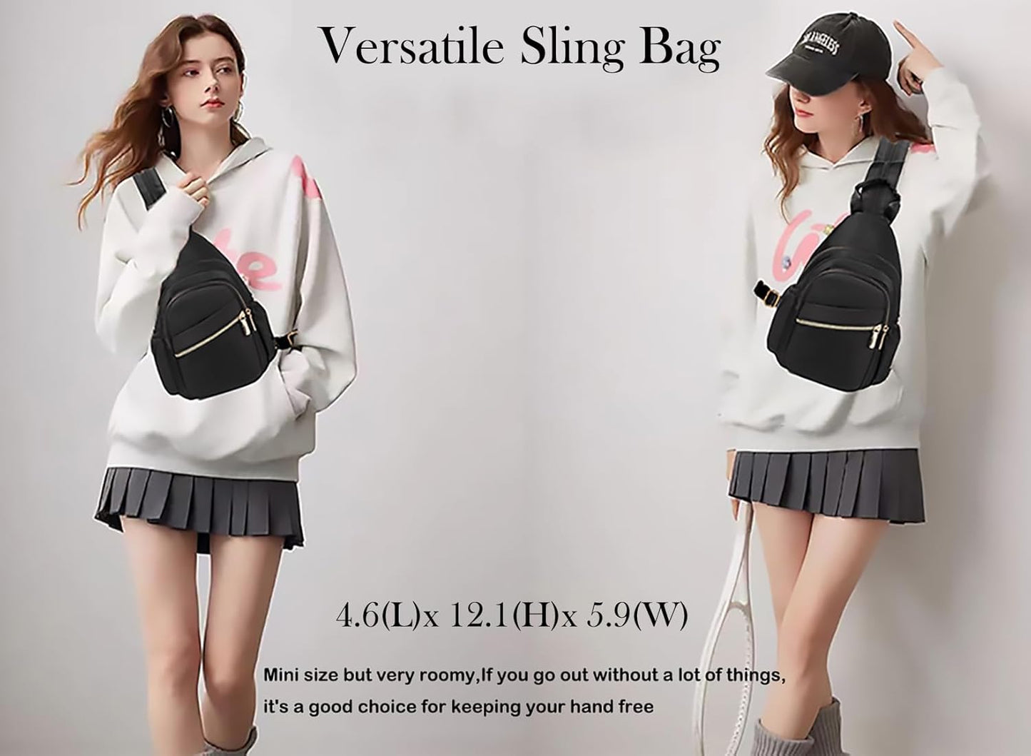 Xsecnua Crossbody Sling Bag - Versatile Mini Backpack for Women | Perfect Travel Daypack