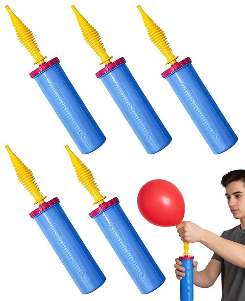 DAWZMR 5 Piece Balloon Pump Hand, Two-Way Dual Action Manual Pump Handheld for Small Animal Foil Balloons