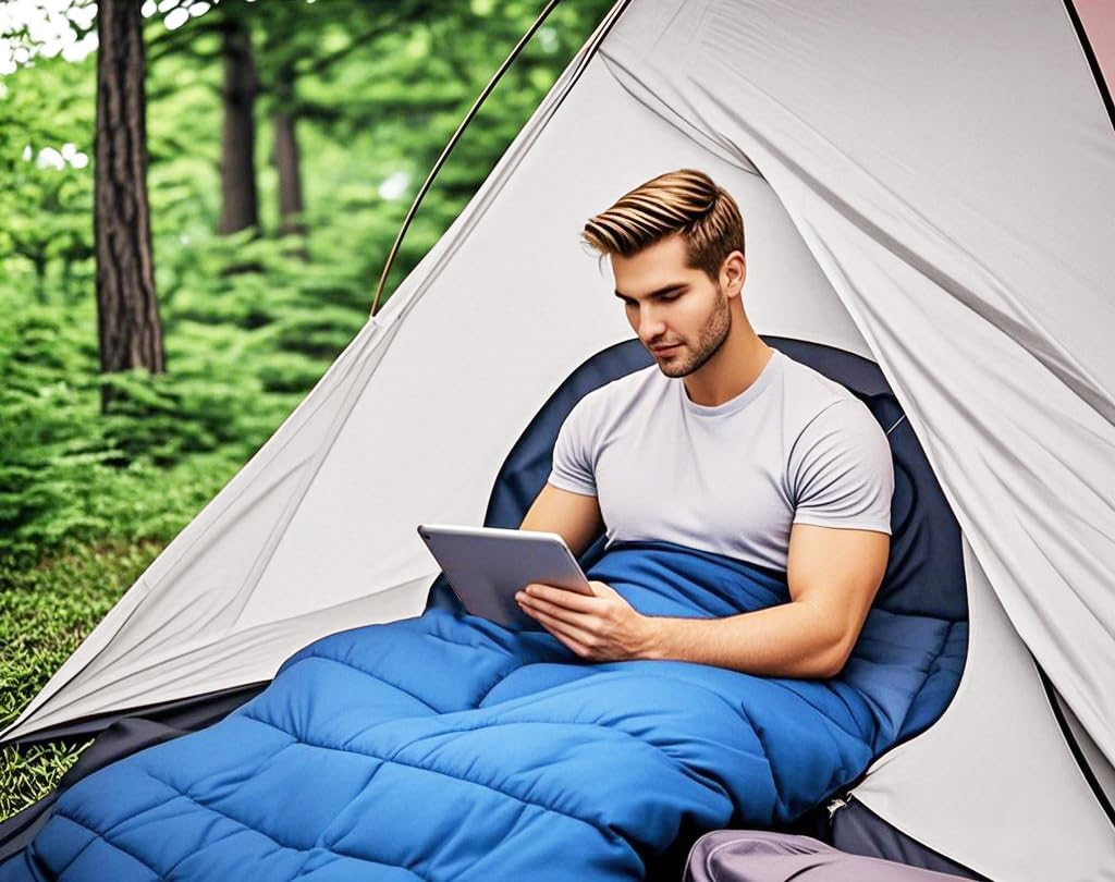 Wind Tour 3 Season Lightweight Waterproof Sleeping Bag Indoor & Outdoor for Hiking Backpacking Camping Traveling