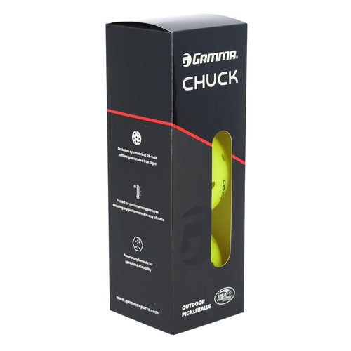 Gamma Chuck Tournament Pickleballs for Outdoor Play, Symmetrical 38-Hole Design Meets USAPA Standards, 3 Pack