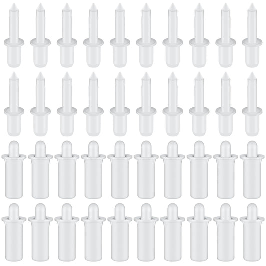 Maitys 40 Pieces Shutter Repair Pins, Plantation Shutter Fasteners Spring Loaded Replacement Repair Pins for Windows, Cabinet, Movable Blade, Blind Slats, White(Two Size)
