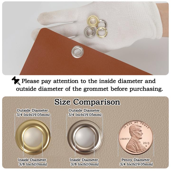 ZAPSIFOU Grommet Tool Kit with 200 pcs 3/8 Inch 10mm Grommets, Heavy Duty Grommet Kit, Grommets Pucher with Hole Punch and Eyelets, Eyelet Pliers Kit for Tarp, Fabric, Banner, Canvas