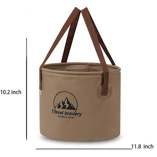 Collapsible Bucket，Folding Bucket，Suitable for Camping Fishing Hiking Gardening car Washing(Coffeecolour, 20L)