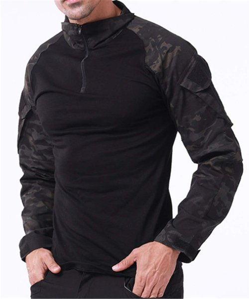HARGLESMAN Men's Tactical Military Suit - Long Sleeve Combat Shirt & Pants with Knee Pads | Army Fit