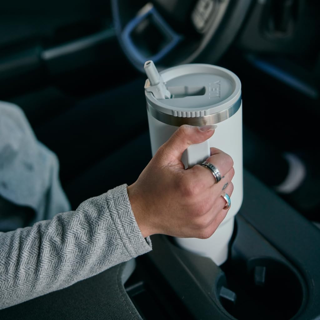 YETI Rambler 40 oz Travel Mug - Stainless Steel, Vacuum Insulated, Leakproof & Cup Holder Friendly