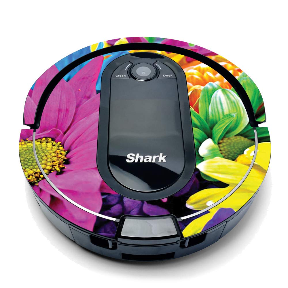 MightySkins Compatible with Shark Iq Robot Top Only Coverage - Colorful Flowers | Protective, Durable, and Unique Vinyl Decal Wrap Cover | Easy to Apply, Remove, and Change Styles | Made in The USA