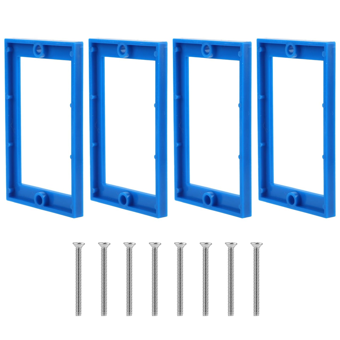 4pcs Electrical Box Extenders, 1/4" Receptacle Outlet Box Extenders Single Gang Extender with 8 Screws Outlet Extender for Electrical and Power Socket Switch (Thin Style)