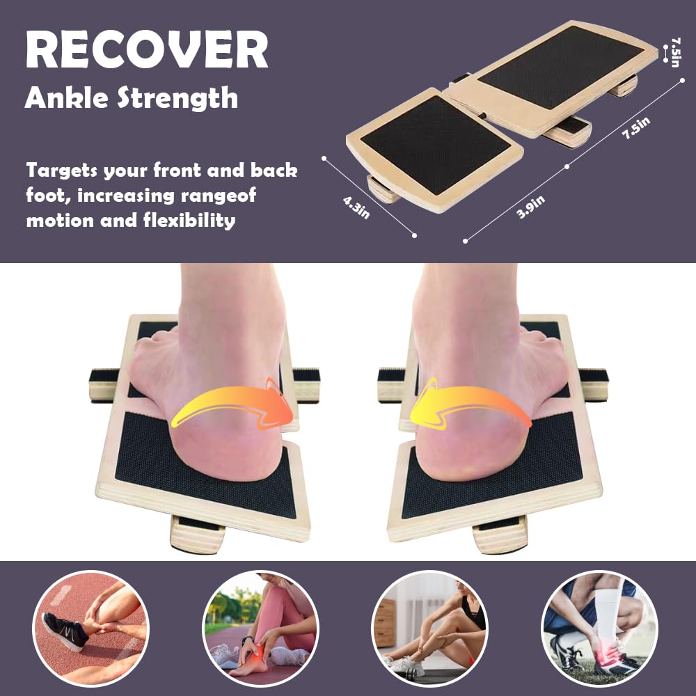 Ankle Balance Board for Stability & Strength Training – Single Leg Balance Board Wobble Board Balance Trainer for Ankle Strengthener, Axis Board for Home Gym, Rehab & Athletic Training