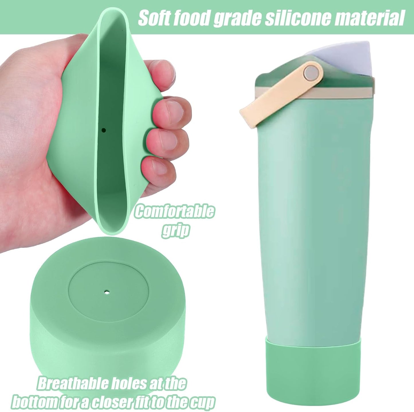 Mity Rain Silicone Protective Boots for Owala 30oz & 40oz FreeSip Sway Bottles - Sage Green, Enhances Stability & Prevents Scratches
