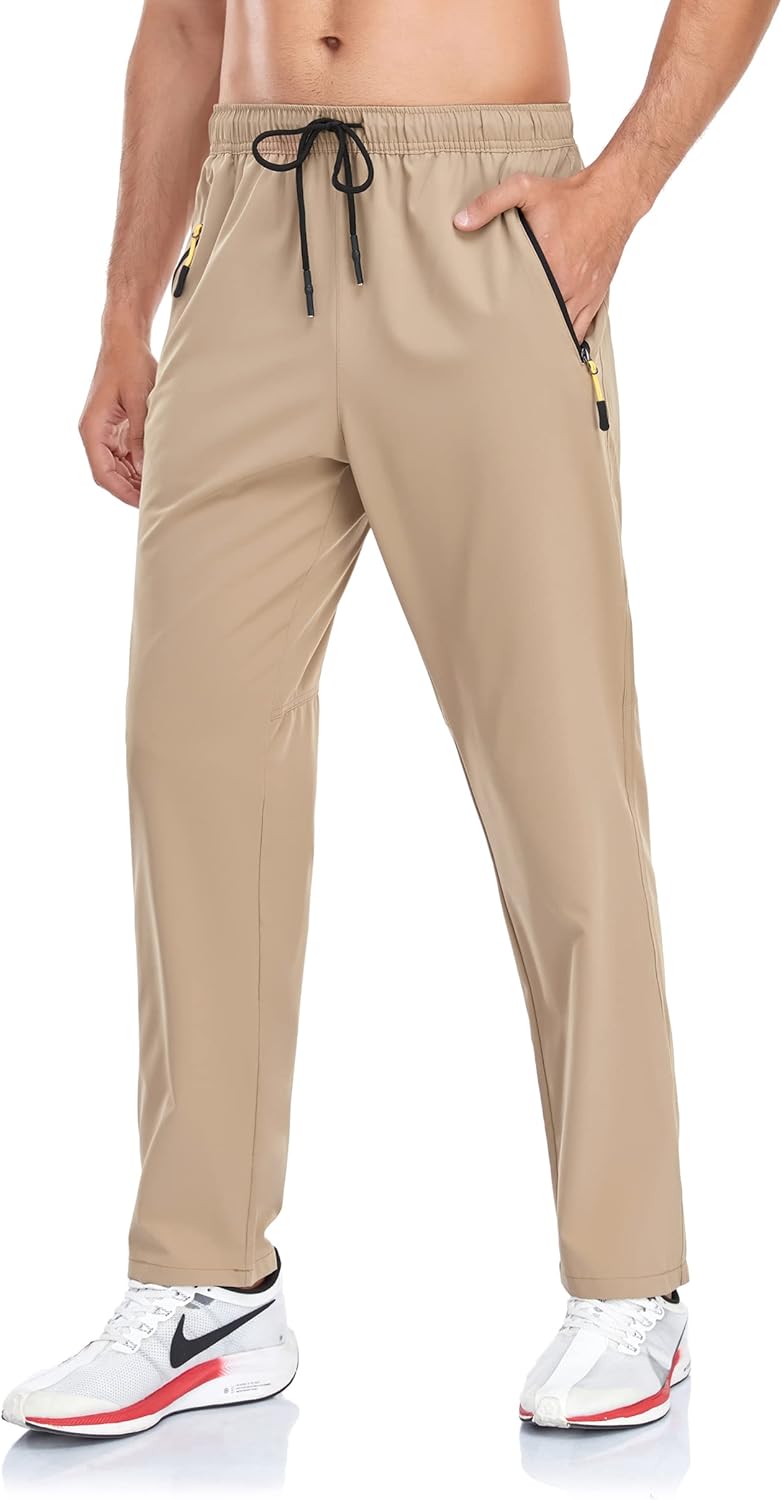Rapoo Men's Lightweight Athletic Pants - Quick Dry with Zipper Pockets | Perfect for Travel & Workouts