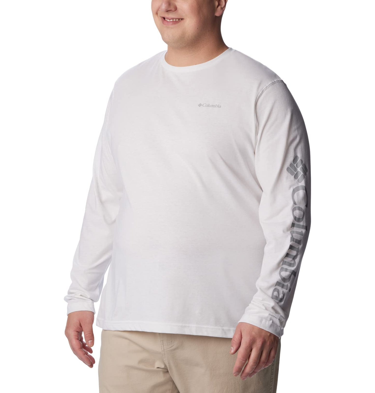 Columbia Men's Thistletown Hills Long Sleeve Logo Tee, White, Large