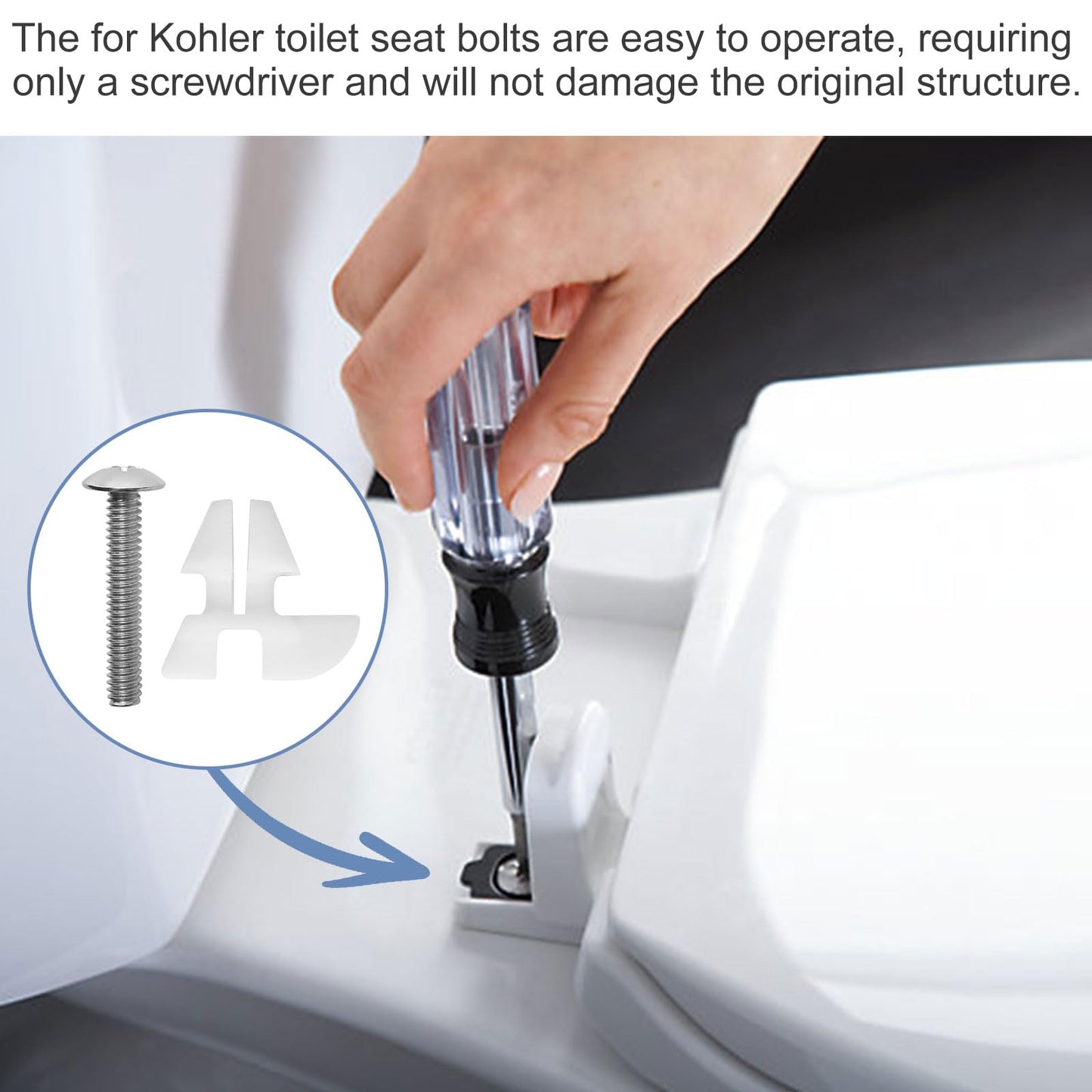 TNITRIB Toilet Seat Bolts for Kohler 1133024 Hardware Pack, for Kohler Toilet Seat Parts Replacement