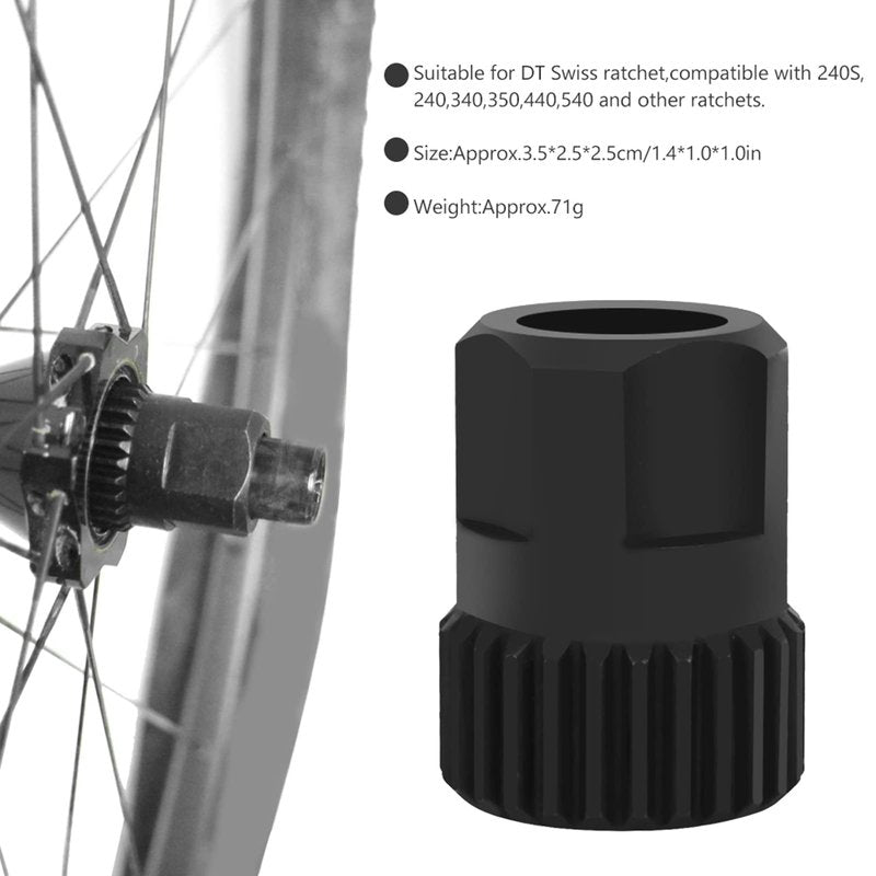 GBSCLOVER Bike Ring Nut Tool, Chromiumvanadium Steel Rear Hub Lock Nut Tool, 1.4x1in Rear Hub Lock Ring Nuts Removal Repairing Tools Replacement for DT 240S, 240, 340, 350, 440, 540