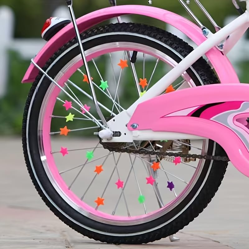 70pcs Glow in the Dark Bicycle Spoke Beads - Star Shape