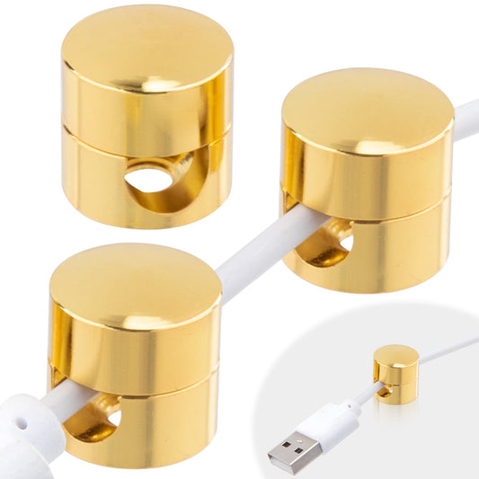 CustomyLife 3Pcs Cable Anchors for Desk, Gun Metal Cord Anchors Holder Aluminum Wire Organizers Adhesive Adjustable 2-in-1 Cord Clips Charger Cable Management for Nightstand Office Home Desktop Wall