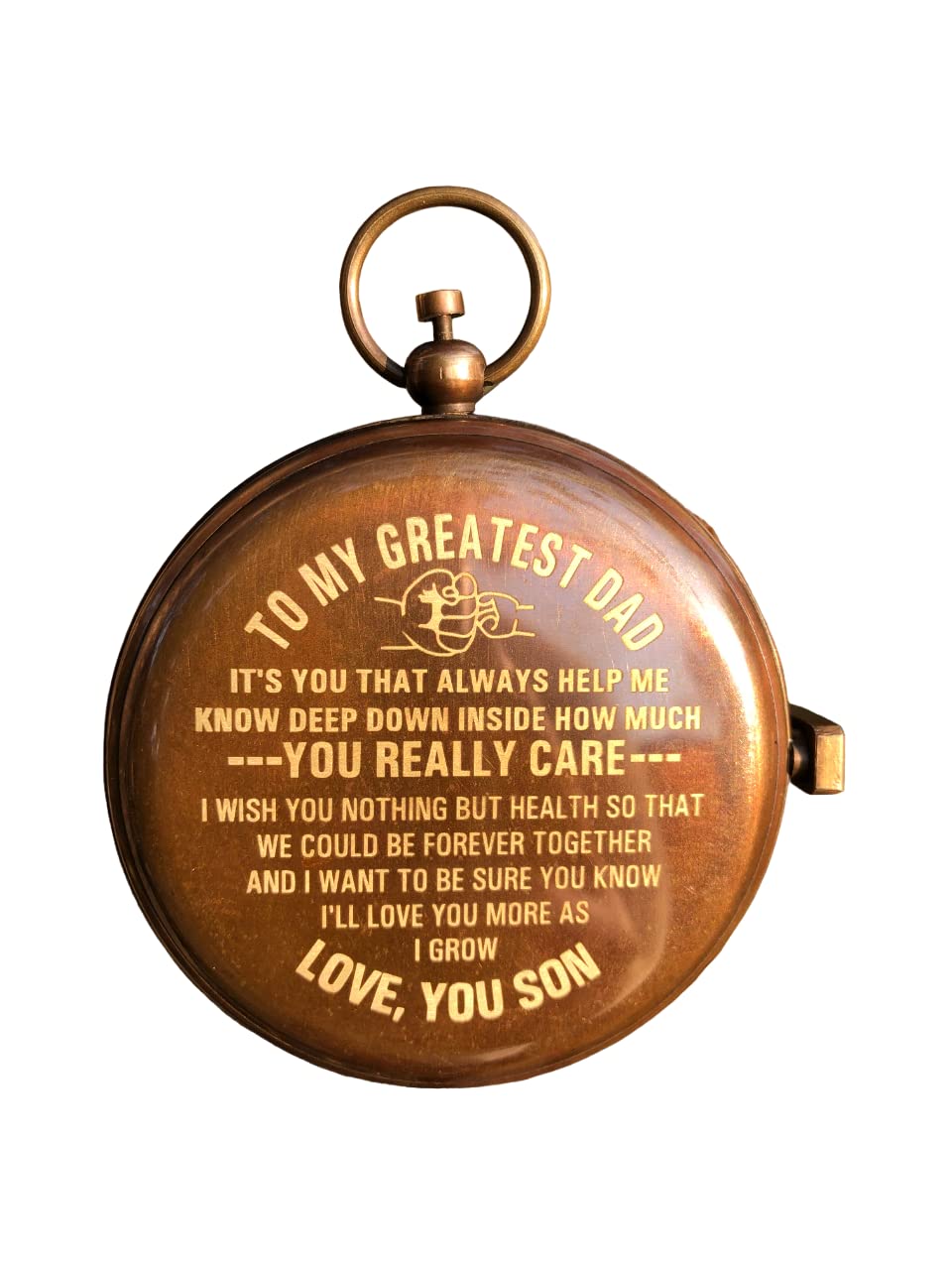 Personalized Compass, Gift for Dad from Son Compass Birthday/Anniversary/Christmas Customized Working Brass Compass (Love You Son)