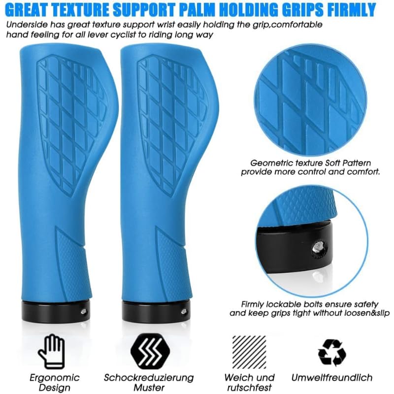 Ergonomic Lock-On Bike Grips - Non-Slip Comfort for Mountain & Hybrid Bikes