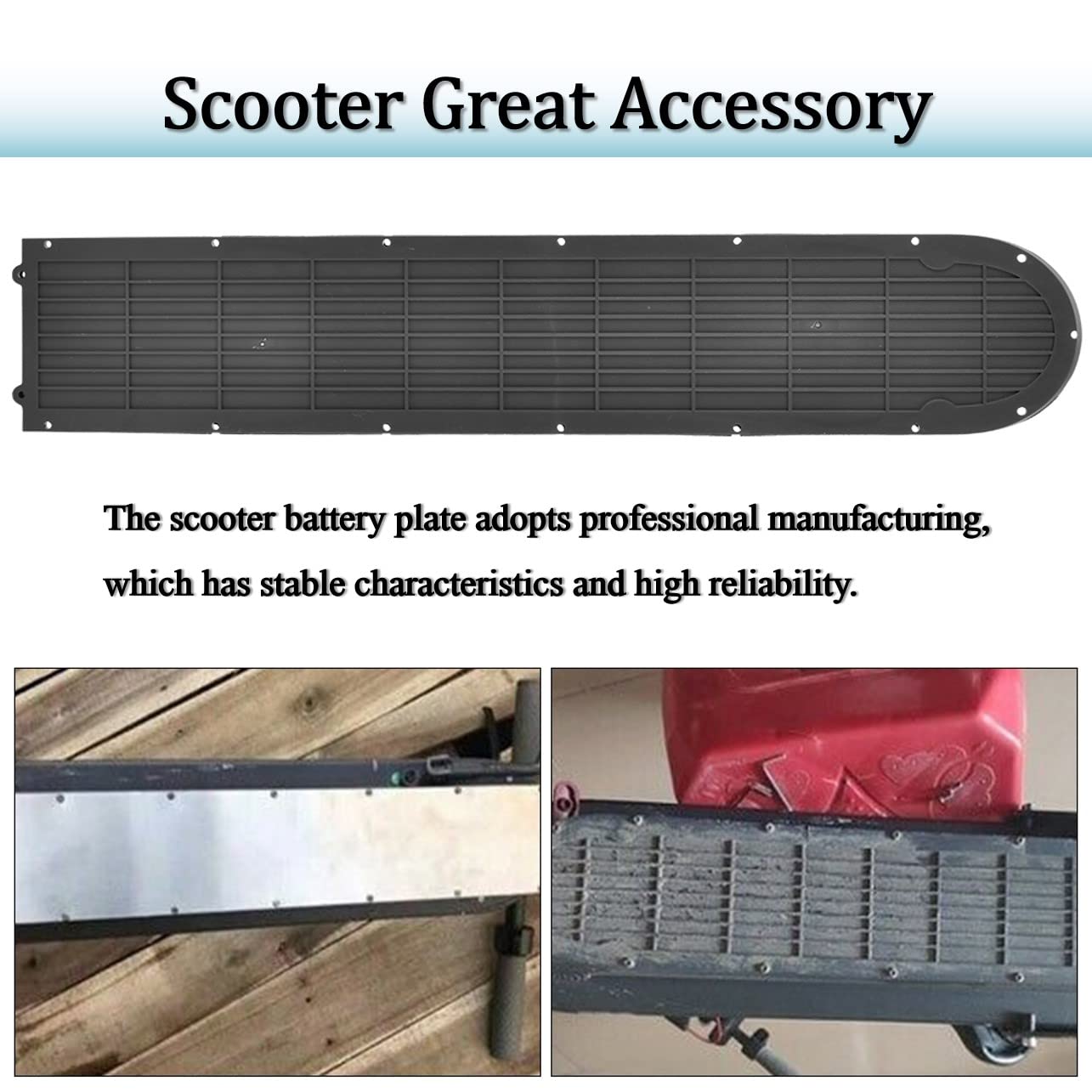 Scooter Bottom Battery Cover, Firm Battery Cover Guard Plate, M365 Scooter Anti Skid Battery Guard, Bottom Plate Electric Scooter Bottom Battery Cover, for M365 Electric Scooter