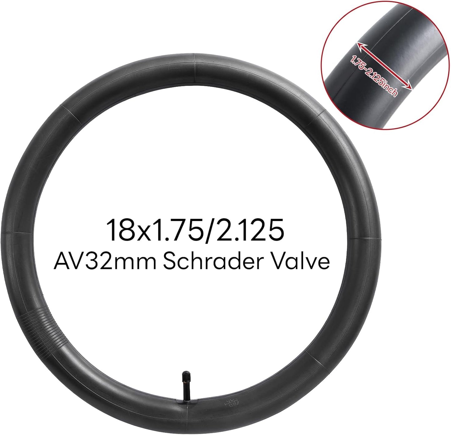 Reliable 18" Bike Tubes - Replacement Inner Tubes for City, Road, Kids & Mountain Bikes | AV32mm Schrader Valve (2 PCS)