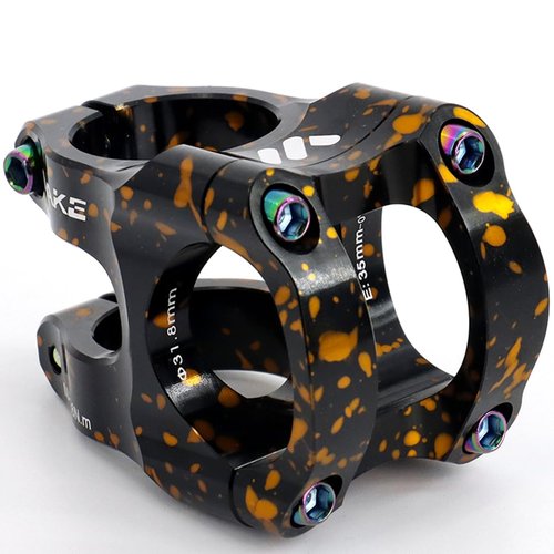FOMTOR Bike Stem 31.8 Stem 35mm Mountain Bike Stem 0 Degree 31.8mm 35 mm Handlebar Short Stem for MTB BMX Road Bicycle Black Orange