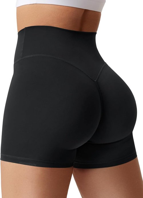 HIGORUN Women's Gym Workout Shorts - High Waisted Tummy Control Biker Shorts | 4.5" Athletic Yoga