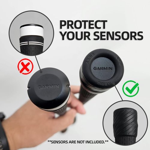 ARYZE 14 Pack Golf Sensor Covers – Includes CT1 Adapters – Compatible with Garmin Approach CT1 Sensors – Secure Fit, Durable Protection (Black, Standard)