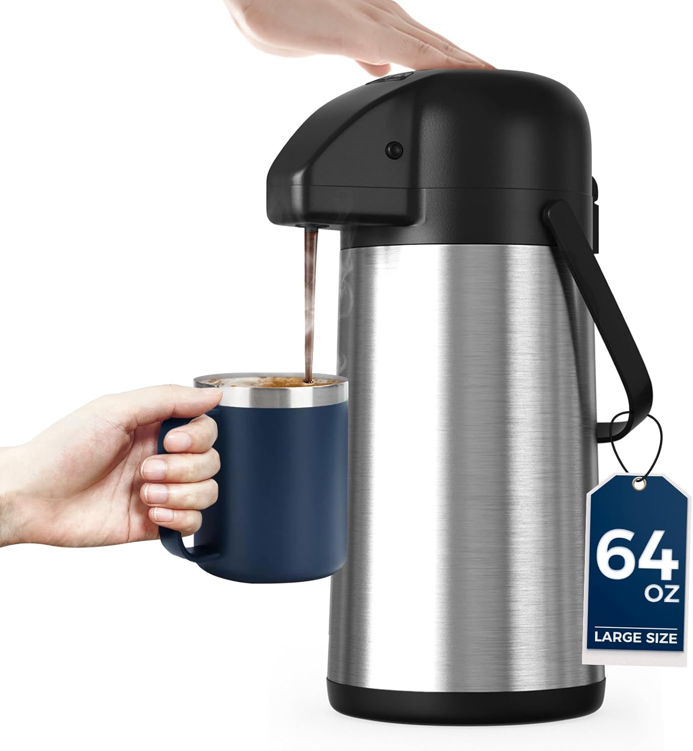102OZ Insulated Coffee Carafe - Stainless Steel Airpot Dispenser for Hot Drinks