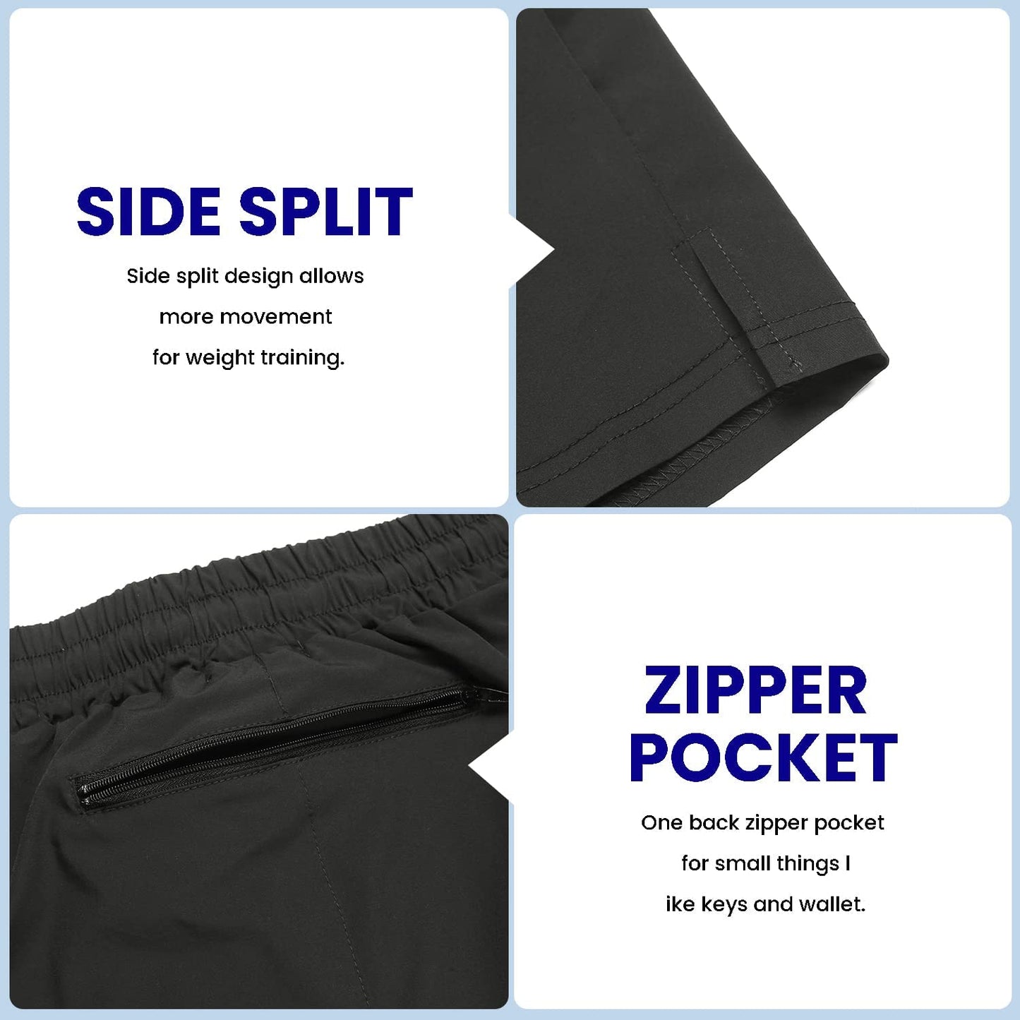 COOFANDY Mens 2 Pack Athletic Shorts 7 Inch Quick Dry Breathable Lightweight Gym Workout Shorts with Pockets Black/Dark Grey