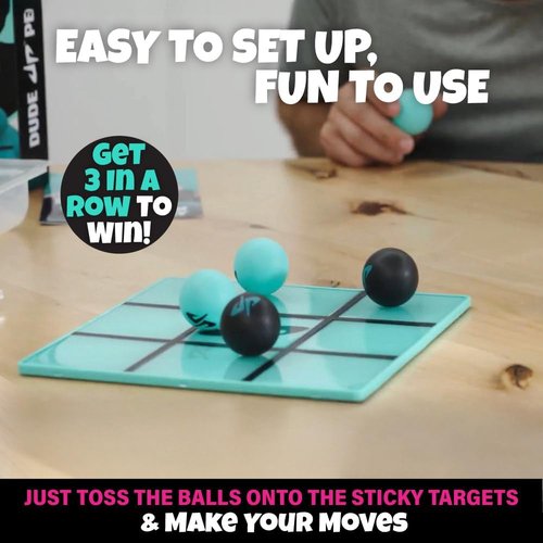 Dude Perfect Sticky Tic Tac Toe Game - Fun Tabletop Activity for Kids & Family Game Night | Ages 4+