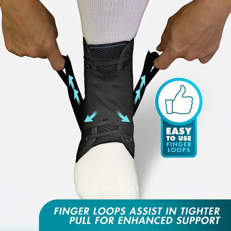 Med Spec ASO Speed Lacer (Small, Black) – Ankle Brace for Sprained Ankle and Peroneal Tendonitis, Orthopedic Ankle Support for Men, Women, Adults, Teens and Kids, Sports Injury Recovery, 223612