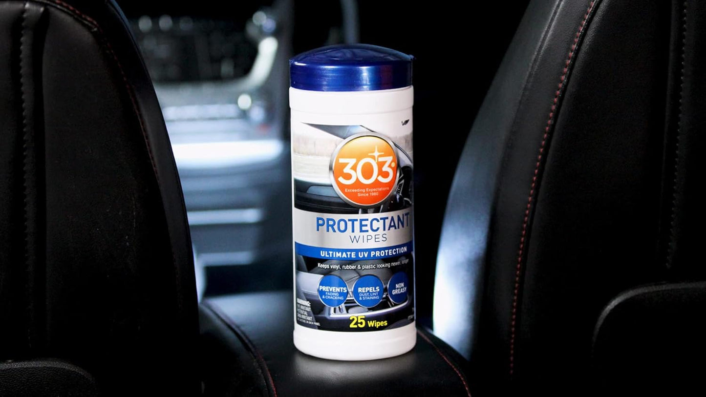 303 Products Automotive Protectant Wipes - Superior UV Protection & Color Restoration | Prevents Fading, Cracking & Stains