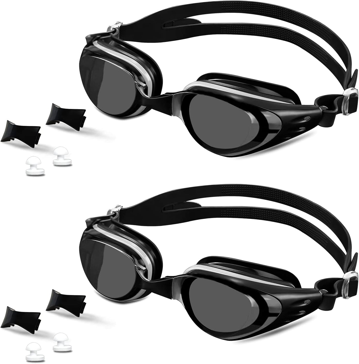 Swim Goggles - Anti-Fog, Anti-UV, Leak-Proof Design | 2 Pack for Adults & Youth