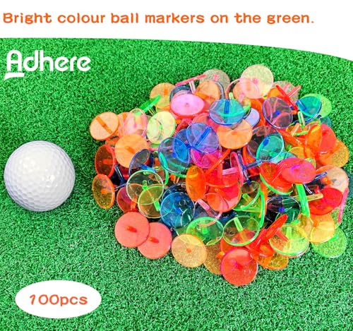 Plastic Golf Ball Markers - 100 Pcs Transparent Colour - 0.94 Inch