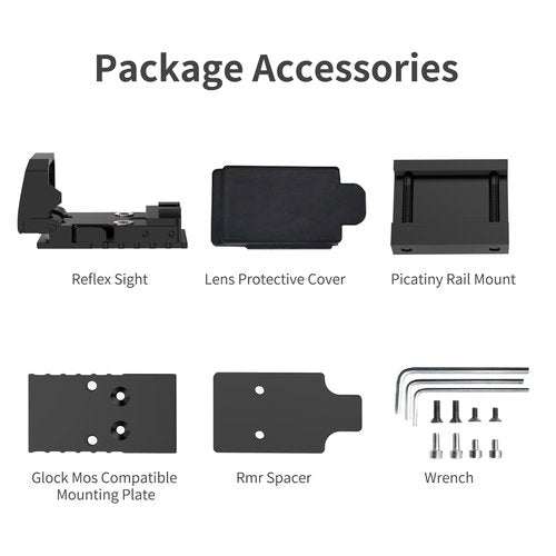 BULLIX Flip Up Red Dot Sight, Compact and Lightweight RMR Red Dot Sights for Pistols, Reflex Sight for Pistol for 20mm Picatinny Rail RMR Mounts, Micro Red Dot for Outdoor Hunting