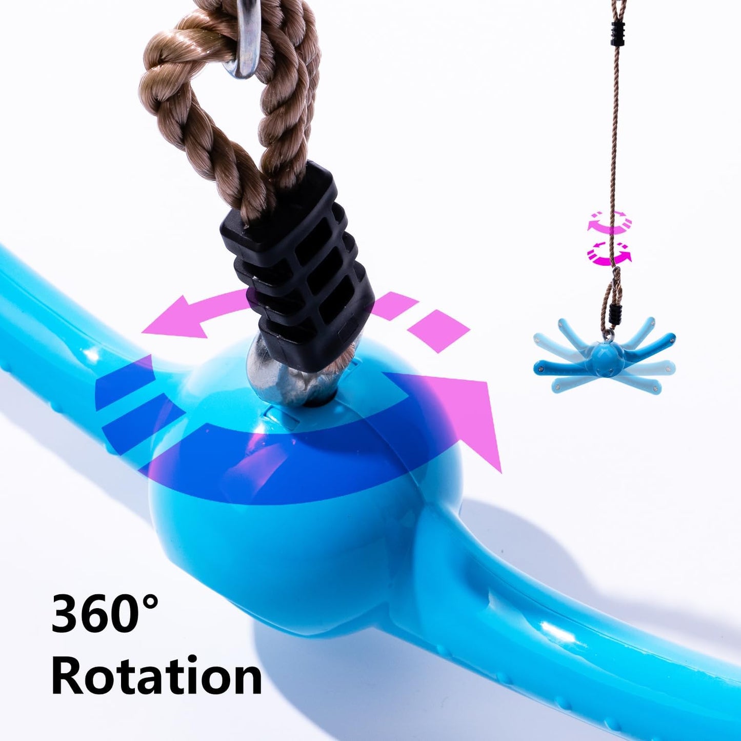 Ninja-Twister Swing Set - 360° Handle Twist for Kids | Adjustable Slackline Attachments for Outdoor Fun