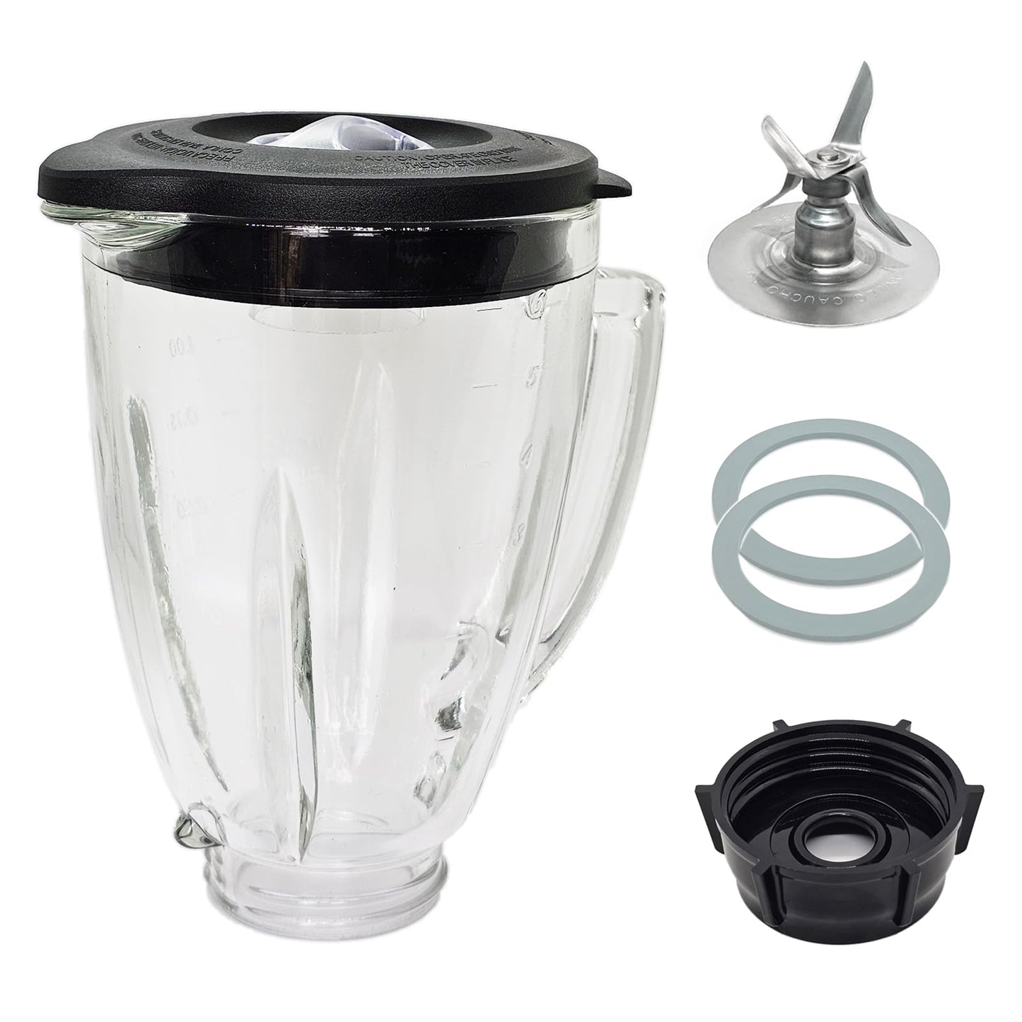 6 Cup Blender Glass Jar with Blade, Blender Replacement Parts for Aspas Para Licuadora Oster Osterizer (NOT fit Pro, Master or Versa models)