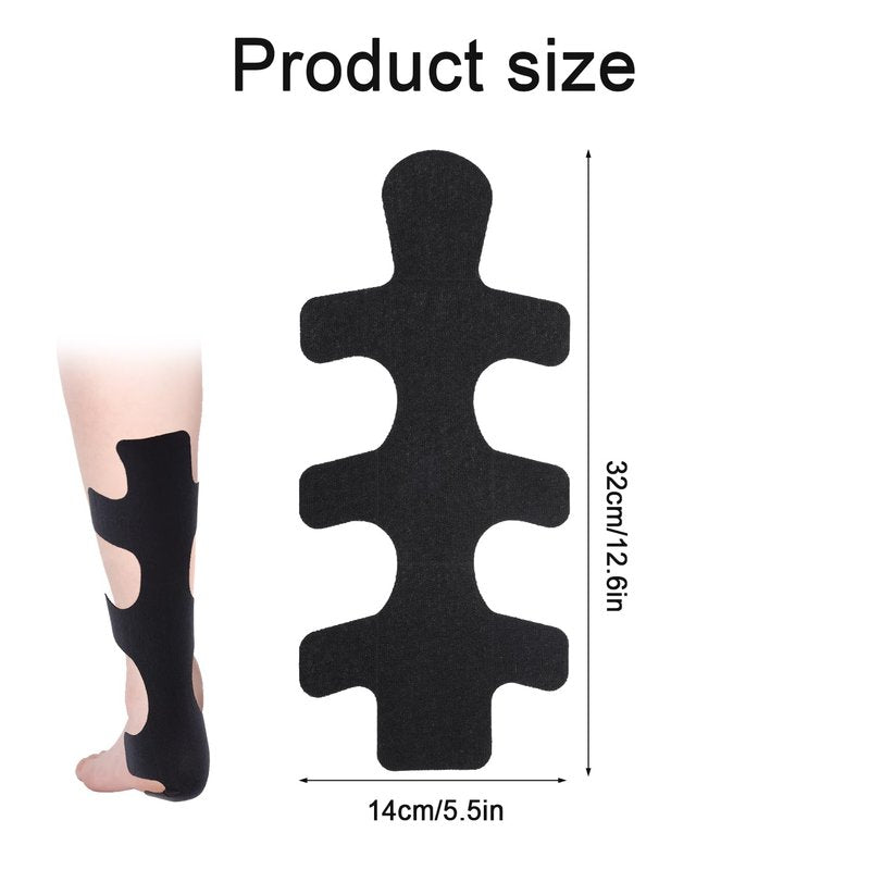 12pcs Precut Kinesiology Tape for Achilles Tendon, Waterproof & Breathable Athletic Heel Tape Enhance Elastic Sports Patch Strips Provides Stability Recovery for Achilles and Muscle Support