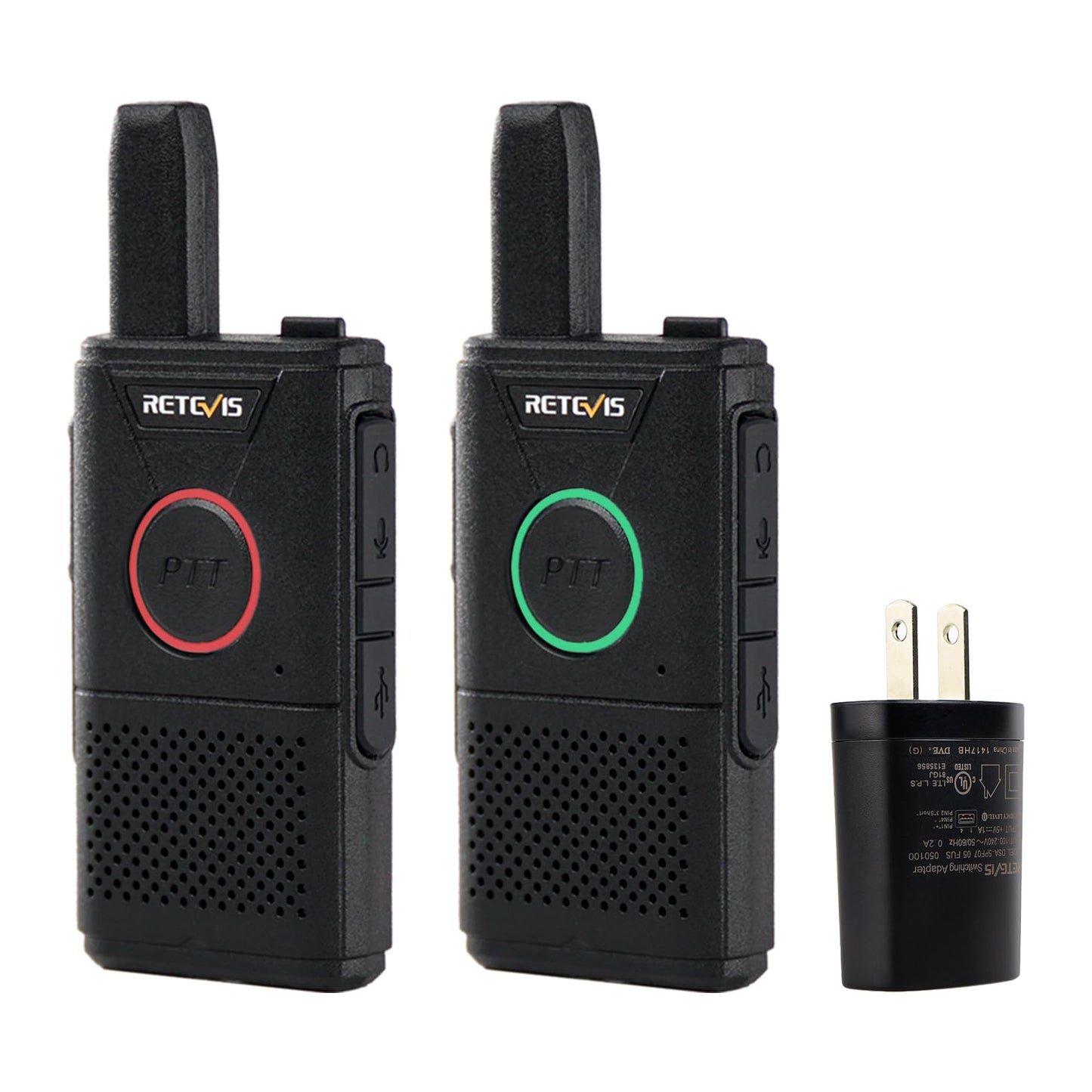 Retevis RT18 Rechargeable Walkie Talkies, Portable FRS Two-Way Radios, Dual PTT, VOX, Metal Clip, Small Mini Walkie-Talkie for Adults Seniors Elderly Family Camping Hiking Outdoor Trip(2 Pack)