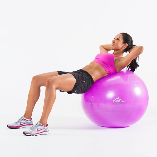 Black Mountain Products 2000-Pound Anti Burst Exercise Stability Ball with Pump, Purple, 65cm