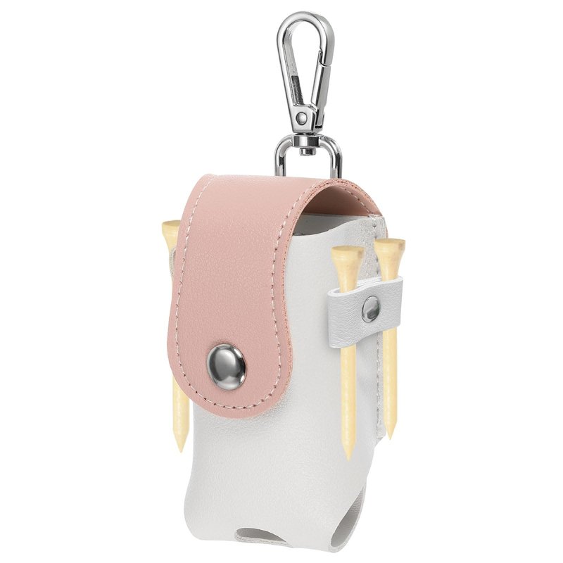 PATIKIL Golf Ball Waist Bag, Golf Ball Carry Pouch with Tee Holder, Buckle, Clip for Women Men Belt Golf Storage, White Pink