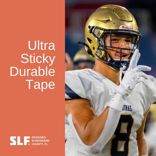 SLEEFS White Turf Tape Football - Extra Wide Waterproof Sports Athletic Tape - Flexible Breathable Ultra Sticky for Arms, Wrists, Ankles, Injuries - Lacrosse, Soccer, Baseball, Basketball