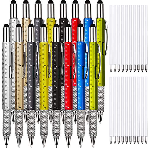 Multi-Color 16-Pack 6-in-1 Multitool Pen Gift Set for Men, Dad — Practical Office & DIY Tools
