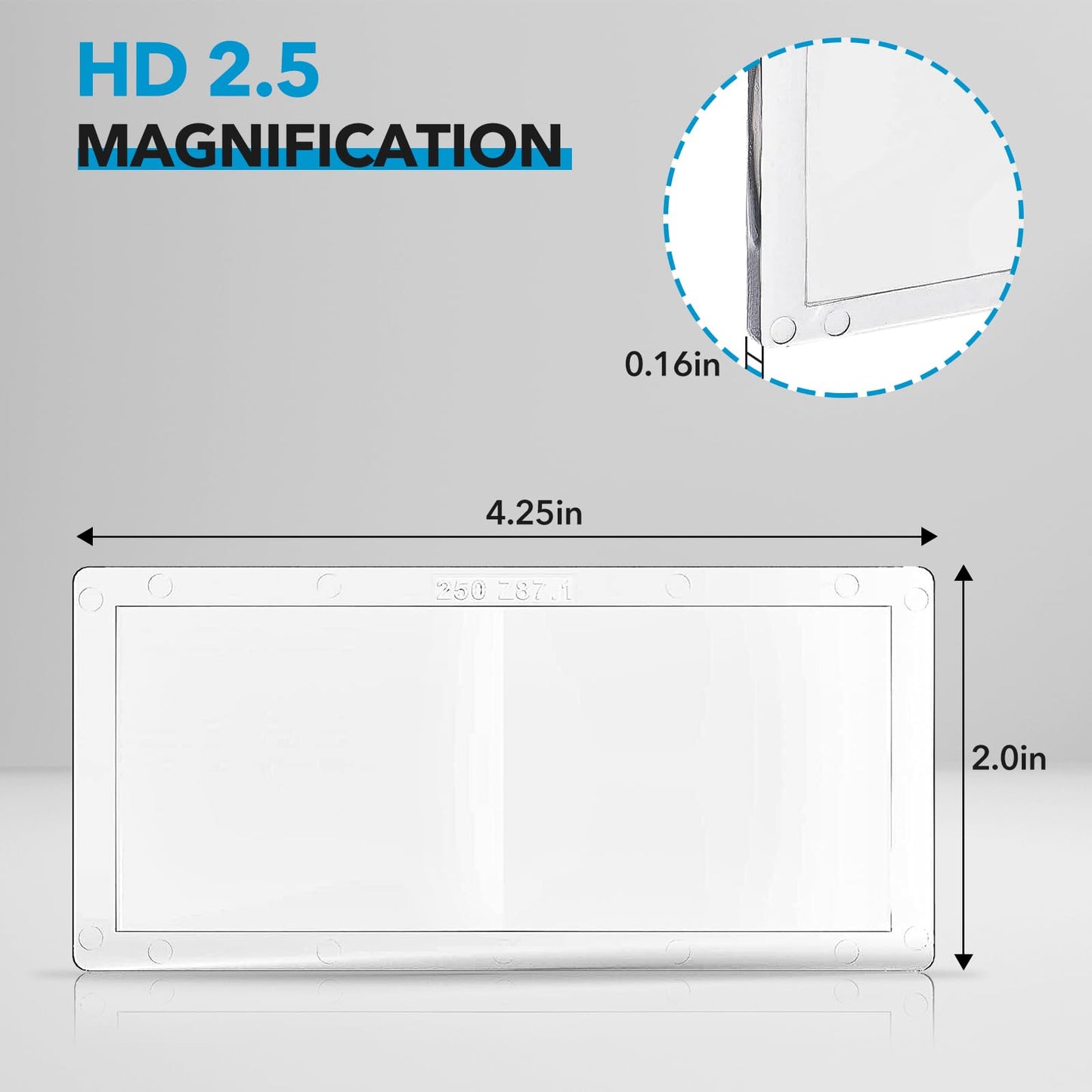 TRQWH Welding Helmet Magnifying Lens 2.0/2.5/3.0 Diopter Eye-Protecting Welder Accessories Magnifier Cheater Lens (S-2.5 Diopter)