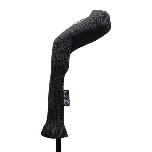 All Hybrid Head Cover Golf Club Black Sleek Tight Fit Headcover Set 3-PW Acrylic Head Covers 3 4 5 6 7 8 9 PW Easy to See Large White Embroidered Numbers