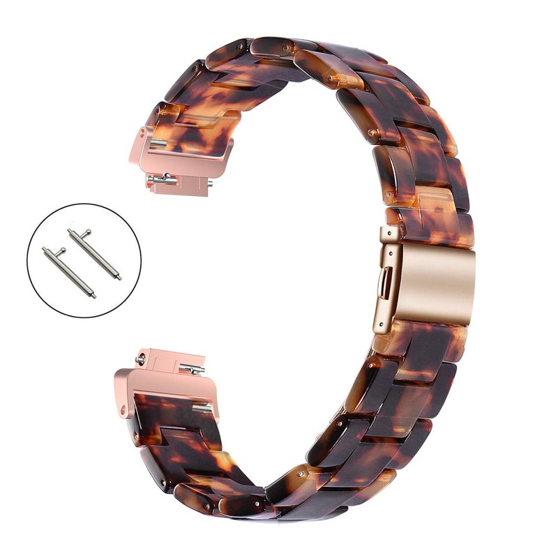 Wongeto Compatible Fitbit Inspire 2 & HR Bands for Women, Resin Strap Bands Accessories (Rose Gold+Tortoise)