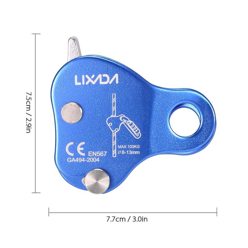 Lixada Rock Climbing Ascender Ultralight Fall Arrest Protection Belay Device Self-Locking 8-13MM Rope Grip Clamp for Outdoor Climbing and Rescue