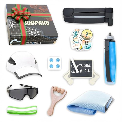 Ultimate Running Gift Box – Cool Runner Presents and Marathon Essentials for Women – Christmas Running Gift - Contains Sunglasses Hat Running Belt Foldable Water Bottle
