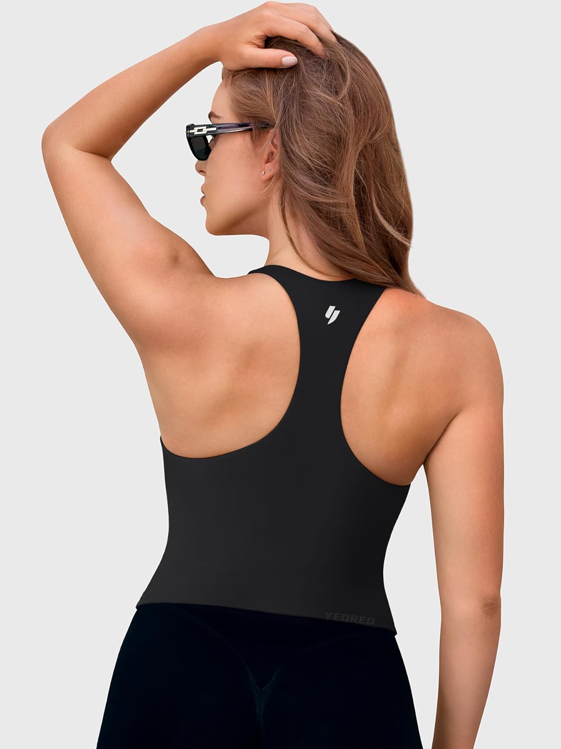 YEOREO Racerback Workout Tank Tops - U Neck Padded Camisole for Women | Sleeveless Gym & Yoga Shirts