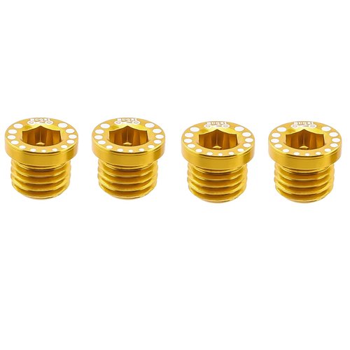 Sanmum 4pcs M10 Folding Bikes Screws Plug MTB Bolts V Brake Column Bike Rack Brake Disc Screw (Gold)